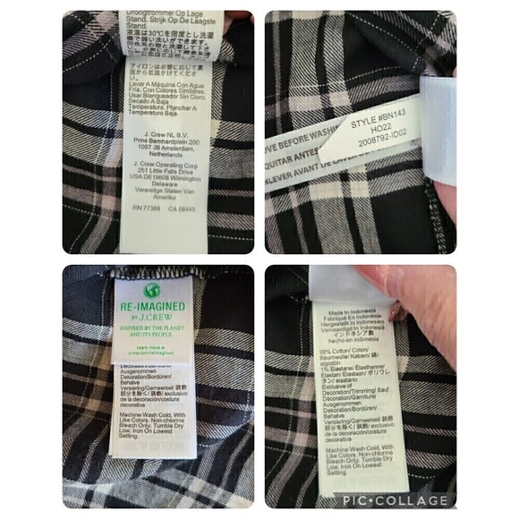 J. Crew Ruffleneck Popover NWT NEW Small Flannel Cotton-Blend Berkshire Plaid - Picture 6 of 9